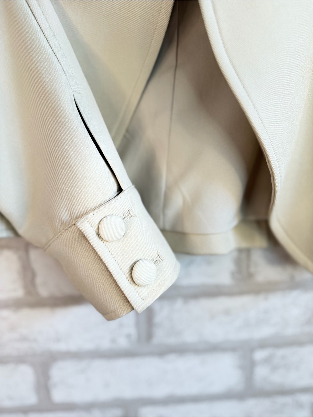 Lioness Cream Double-Breasted Military Style Blazer - Picture 6 of 8